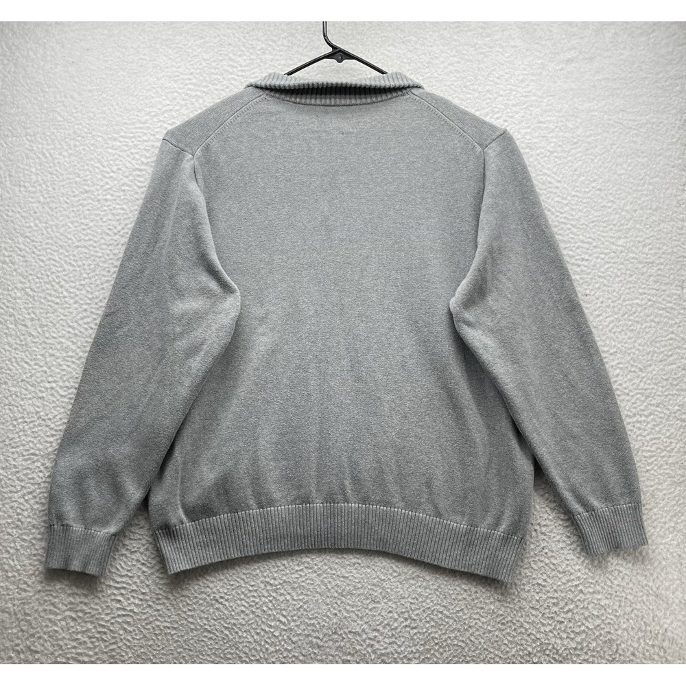 Duluth Trading Sweater Mens XL Gray 1/4 Zip Cotton Blend Pullover Mock Neck Warm - Picture 5 of 9